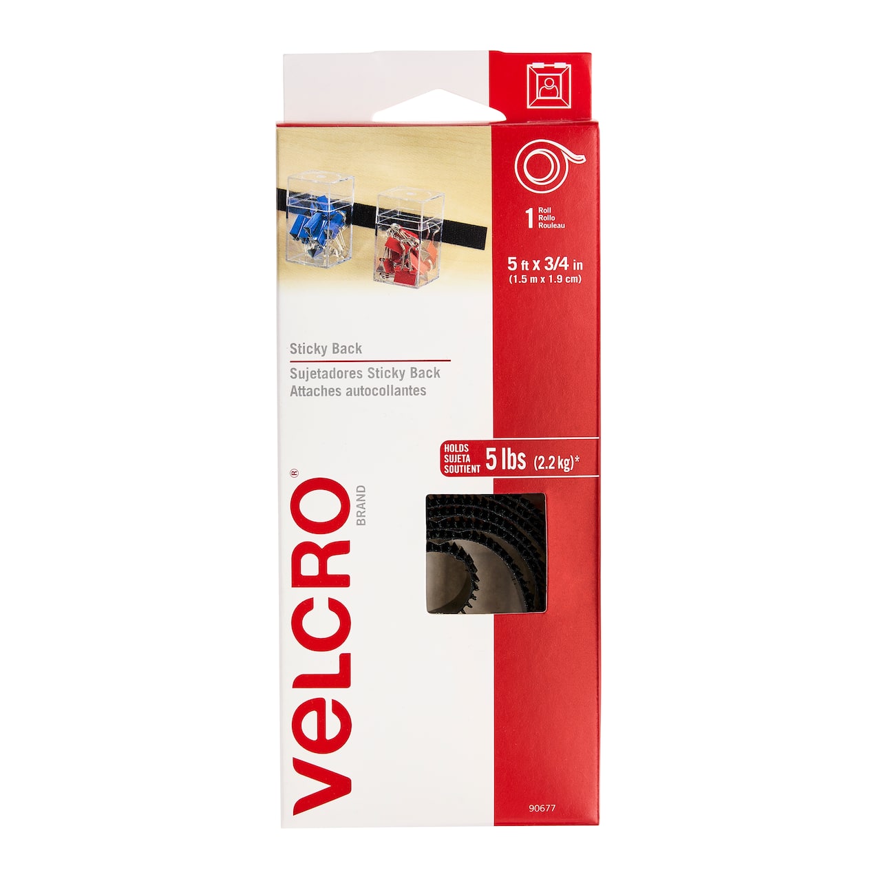 VELCRO® Brand Sticky Back Tape, 5ft.